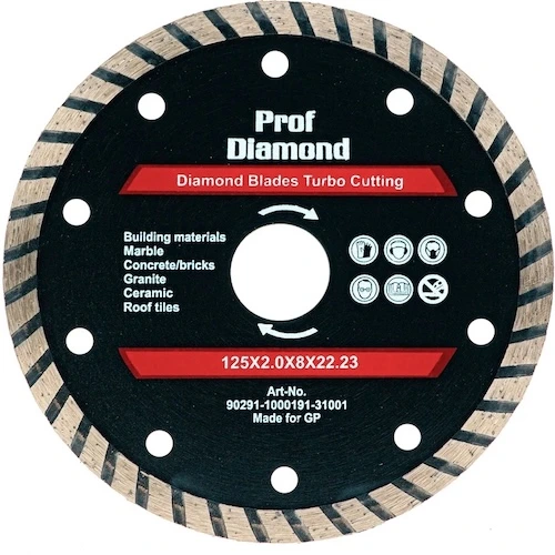 Алмазный диск 125×22,23×2,0×8 мм, Prof Diamond (бетон, гранит, кирпич, сухой рез)