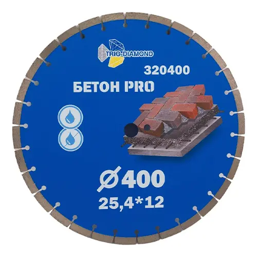 Круг/диск алмазный 400х25.4х3.6х12 мм, PRO Trio Diamond